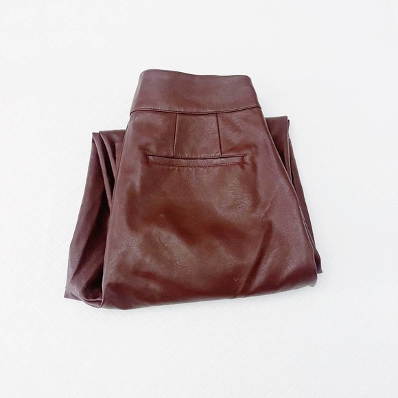 ASOS Oxblood Deep Red Faux Leather Slack 32 x 32 - Picture 8 of 8